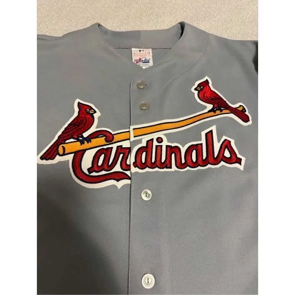 St. Louis Cardinals Size Large 70 HR Mark McGwire Grey Jersey Majestic Vintage